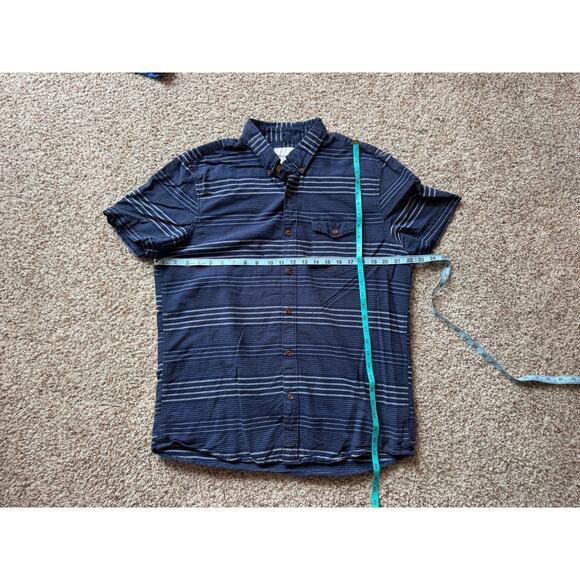 AMERICAN EAGLE short sleeve button up collared shirt; size L; 100% cotton, Blue - Picture 5 of 6